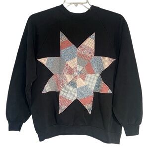 Vintage Fruit of the Loom Quilted Star Crewneck XL